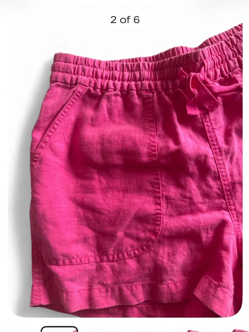 J. Crew Hot Pink Drawstring Linen-Blend Athletic Shorts